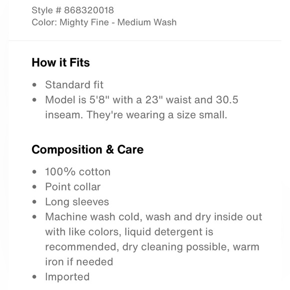 Levi’s Button down denim shirt (Updated sizes) - Picture 13 of 14